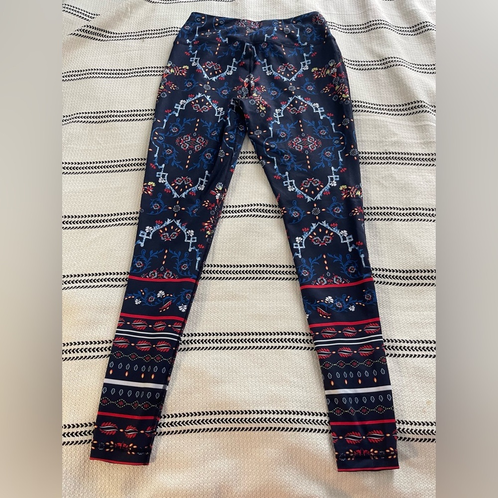 Zelos graphic athletic leggings / work out pants size medium # 2152 - Picture 5 of 9